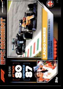 Lando Norris McLaren Topps F1 Turbo Attax 2022 F1 Epic Moments #274
