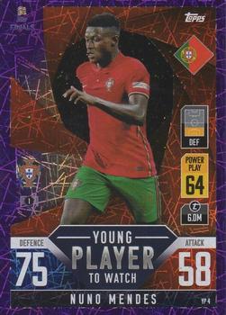 NunoMendes Portugal Topps Match Attax 101 Road to UEFA Nations League Finals 2022 Purple Foil Parallel #YP04p