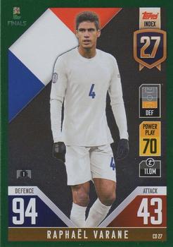 Raphael Varane France Topps Match Attax 101 Road to UEFA Nations League Finals 2022 Green Crystal Parallel #CD27g
