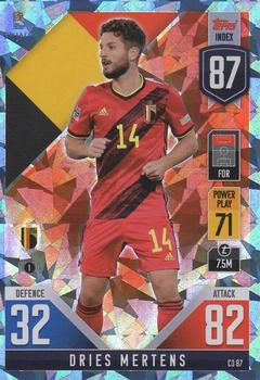 Dries Mertens Belgium Topps Match Attax 101 Road to UEFA Nations League Finals 2022 Blue Crystal Parallel #CD87b