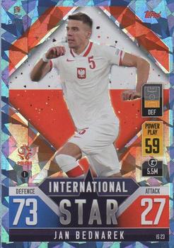 Jan Bednarek Poland Topps Match Attax 101 Road to UEFA Nations League Finals 2022 Blue Crystal Parallel #IS23b