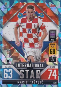 Mario Pasalic Croatia Topps Match Attax 101 Road to UEFA Nations League Finals 2022 Blue Crystal Parallel #IS29b