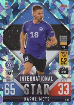 Karol Mets Estonia Topps Match Attax 101 Road to UEFA Nations League Finals 2022 Blue Crystal Parallel #IS93b