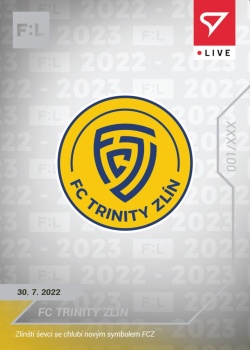 FC Trinity Zlín FORTUNA:LIGA 2022/23 LIVE /43 #L-002
