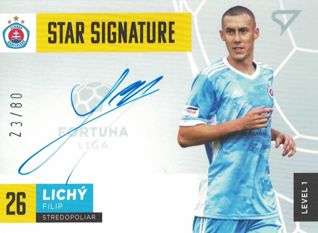 Filip Lichy Slovan Bratislava SportZoo Fortuna Liga 2021/22 Star Signature Level 1 /80 #S1-FL