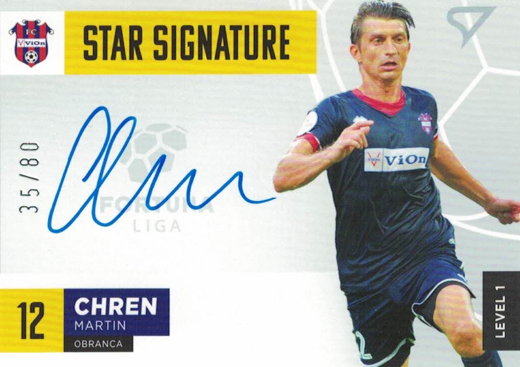 Martin Chren Zlate Moravce SportZoo Fortuna Liga 2021/22 Star Signature Level 1 /80 #S1-MC