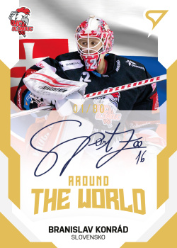 Branislav Konrad Olomouc Tipsport ELH 2021/22 SportZoo 2. serie Around the World Auto /90 #AWS-26