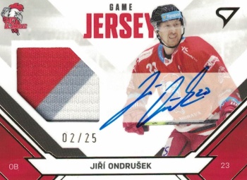 Jiri Ondrusek Olomouc Tipsport ELH 2021/22 SportZoo 2. serie Game Jersey Auto /25 #JS-JO