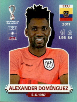Alexander Dominguez Ecuador samolepka Panini World Cup 2022 Silver version #ECU04