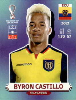 Byron Castillo Ecuador samolepka Panini World Cup 2022 Silver version #ECU06