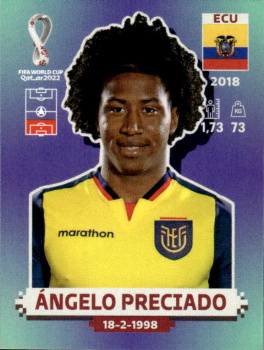 Angelo Preciado Ecuador samolepka Panini World Cup 2022 Silver version #ECU09