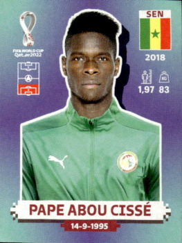 Pape Abou Cisse Senegal samolepka Panini World Cup 2022 Silver version #SEN06