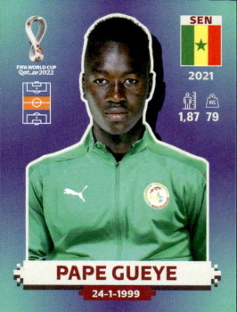 Pape Gueye Senegal samolepka Panini World Cup 2022 Silver version #SEN13