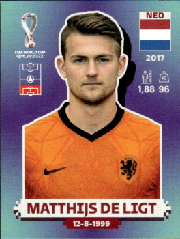 Matthijs de Ligt Netherlands samolepka Panini World Cup 2022 Silver version #NED06