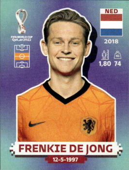 Frenkie de Jong Netherlands samolepka Panini World Cup 2022 Silver version #NED11