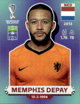 Memphis Depay Netherlands samolepka Panini World Cup 2022 Silver version #NED18