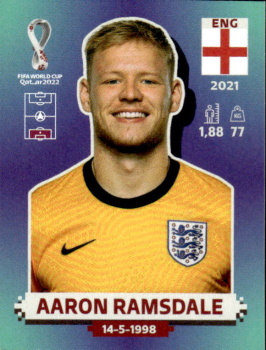 Aaron Ramsdale England samolepka Panini World Cup 2022 Silver version #ENG04