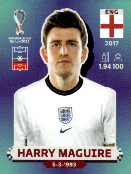 Harry Maguire England samolepka Panini World Cup 2022 Silver version #ENG07