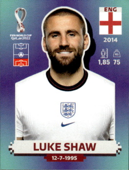 Luke Shaw England samolepka Panini World Cup 2022 Silver version #ENG08