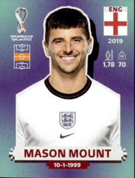 Mason Mount England samolepka Panini World Cup 2022 Silver version #ENG14