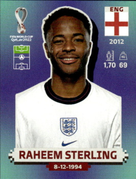 Raheem Sterling England samolepka Panini World Cup 2022 Silver version #ENG20