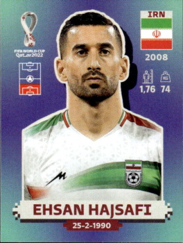 Ehsan Hajsafi Iran samolepka Panini World Cup 2022 Silver version #IRN05