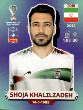 Shoja Khalilzadeh Iran samolepka Panini World Cup 2022 Silver version #IRN08