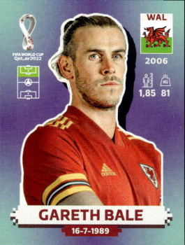 Gareth Bale Wales samolepka Panini World Cup 2022 Silver version #WAL17