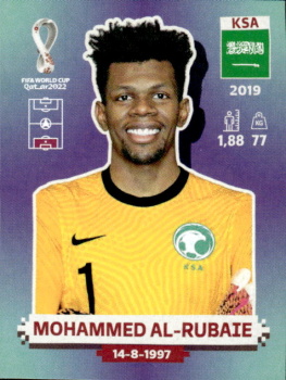 KSA4 Mohammed Al-Rubaie Saudi Arabia samolepka Panini World Cup 2022 Silver version #KSA04