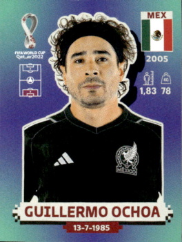 Guillermo Ochoa Mexico samolepka Panini World Cup 2022 Silver version #MEX03