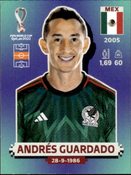 Andres Guardado Mexico samolepka Panini World Cup 2022 Silver version #MEX13