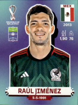 Raul Jimenez Mexico samolepka Panini World Cup 2022 Silver version #MEX19