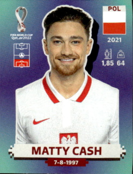 Matty Cash Poland samolepka Panini World Cup 2022 Silver version #POL07