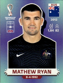 Mathew Ryan Australia samolepka Panini World Cup 2022 Silver version #AUS03