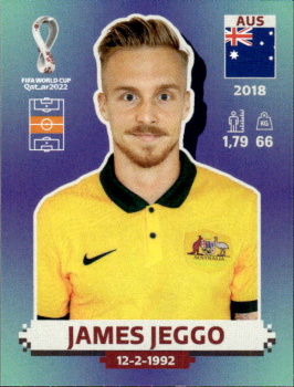 James Jeggo Australia samolepka Panini World Cup 2022 Silver version #AUS13