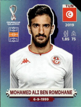 Mohamed Ali Ben Romdhane Tunisia samolepka Panini World Cup 2022 Silver version #TUN12