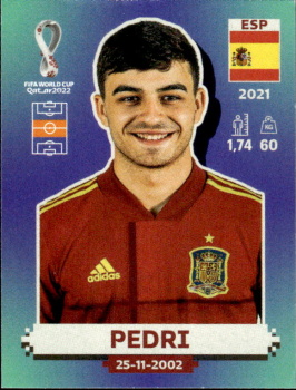 Pedri Spain samolepka Panini World Cup 2022 Silver version #ESP13