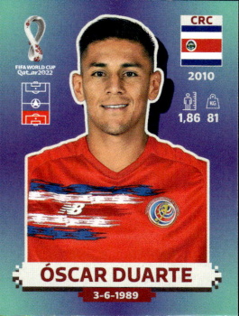 Oscar Duarte Costa Rica samolepka Panini World Cup 2022 Silver version #CRC07