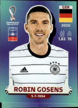 Robin Gosens Germany samolepka Panini World Cup 2022 Silver version #GER06