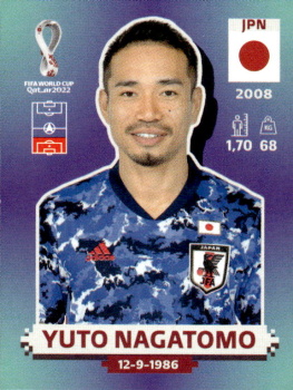 Yuto Nagatomo Japan samolepka Panini World Cup 2022 Silver version #JPN05