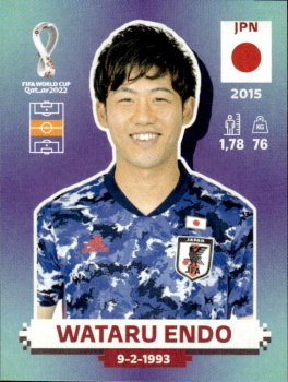 Wataru Endo Japan samolepka Panini World Cup 2022 Silver version #JPN10