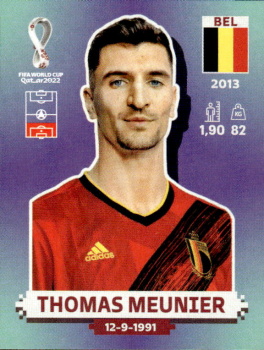 Thomas Meunier Belgium samolepka Panini World Cup 2022 Silver version #BEL08