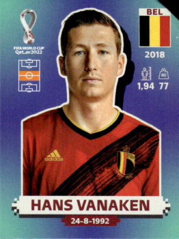 Hans Vanaken Belgium samolepka Panini World Cup 2022 Silver version #BEL15