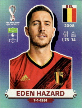 Eden Hazard Belgium samolepka Panini World Cup 2022 Silver version #BEL18