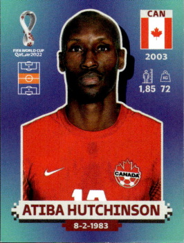 Atiba Hutchinson Canada samolepka Panini World Cup 2022 Silver version #CAN14