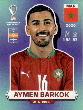 Aymen Barkok Morocco samolepka Panini World Cup 2022 Silver version #MAR12