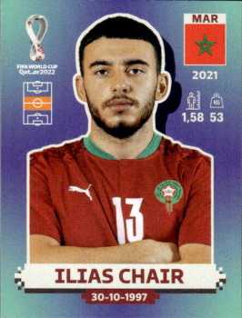 Ilias Chair Morocco samolepka Panini World Cup 2022 Silver version #MAR13