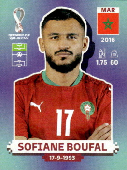 Sofiane Boufal Morocco samolepka Panini World Cup 2022 Silver version #MAR15