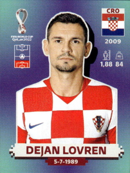 Dejan Lovren Croatia samolepka Panini World Cup 2022 Silver version #CRO08