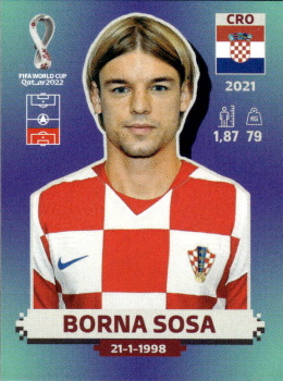 Borna Sosa Croatia samolepka Panini World Cup 2022 Silver version #CRO09